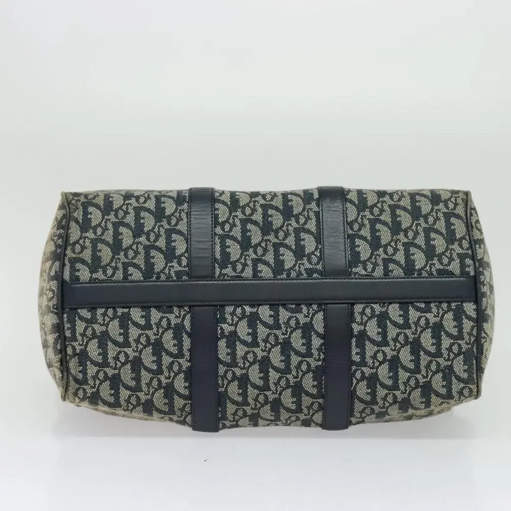 DIOR Trotter Canvas Boston Bag Navy Gold